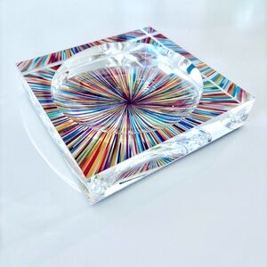 Abstract Acrylic Lucite Block Dish